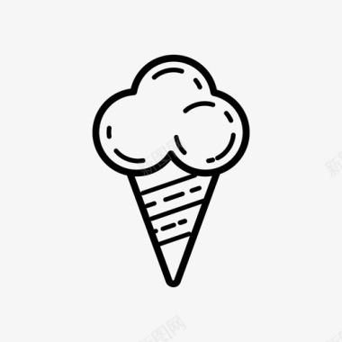 冰淇淋筒美味食物图标图标