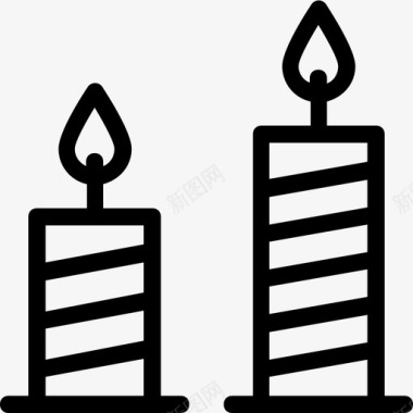 蜡烛燃烧圣诞蜡烛图标图标