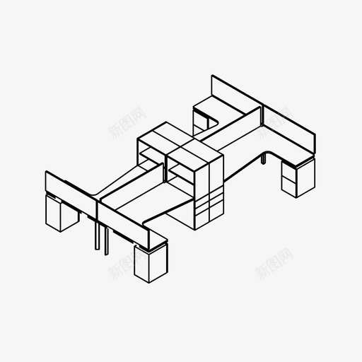 工作空间商务办公桌图标svg_新图网 https://ixintu.com 办公室 办公桌 商务 团队 工作空间 开放式办公室