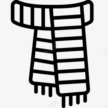 条纹围巾服装颈部图标图标