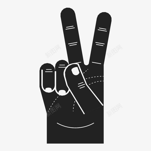 两个手指右手身体计数图标svg_新图网 https://ixintu.com 两个手指右手 手 手势 计数 身体