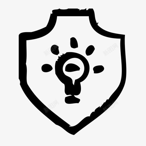 想法锁保护图标svg_新图网 https://ixintu.com 保护 安全 想法 粗略的 锁 防护