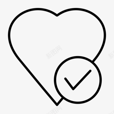 心脏检查标记检查标记爱情图标图标