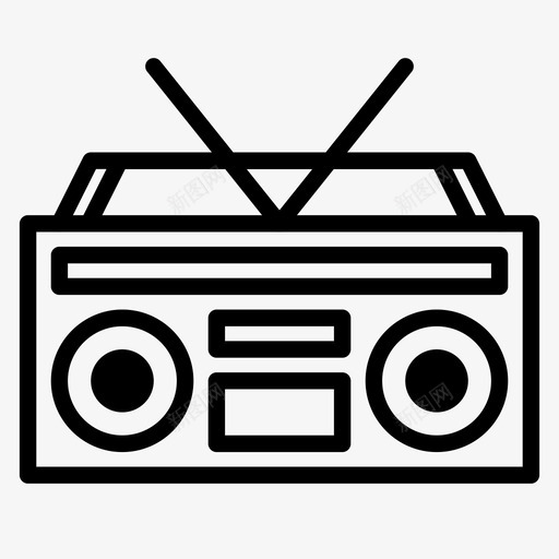 动臂箱收音机复古图标svg_新图网 https://ixintu.com 动臂箱 复古 收音机