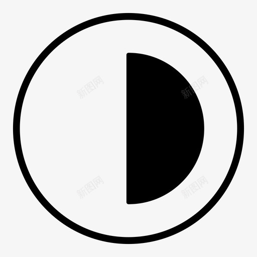 对比度圆形半圆形图标svg_新图网 https://ixintu.com 半圆形 圆形 对比度 阴影