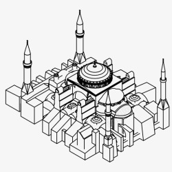 拜占庭式圣索菲亚教堂拜占庭式建筑伊斯坦布尔图标高清图片
