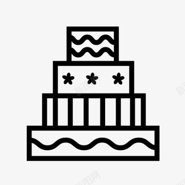 生日蛋糕庆祝分层蛋糕图标图标