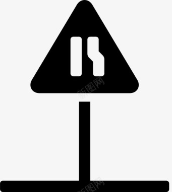 标志警示交叉口图标图标