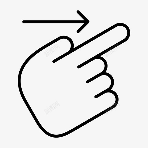 刷右手手指手势图标svg_新图网 https://ixintu.com 刷右手 右手 手势 手指
