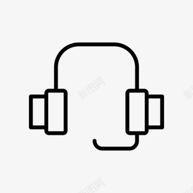 耳机音频带麦克风的耳机图标图标
