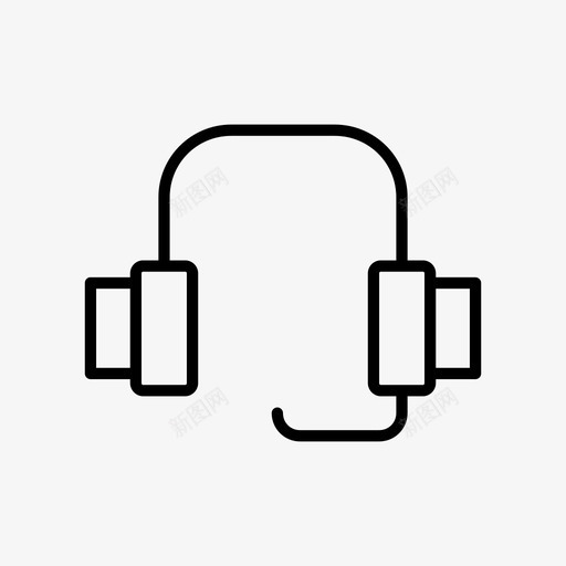 耳机音频带麦克风的耳机图标svg_新图网 https://ixintu.com 带麦克风的耳机 耳机 音乐 音频