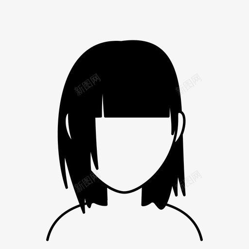 女发型头像中等图标svg_新图网 https://ixintu.com 中等 发型 头像 女发型