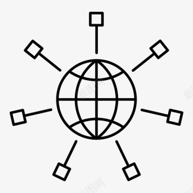 网络分发全球图标图标