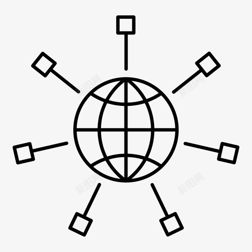 网络分发全球图标svg_新图网 https://ixintu.com 世界 全球 分发 网络 链接