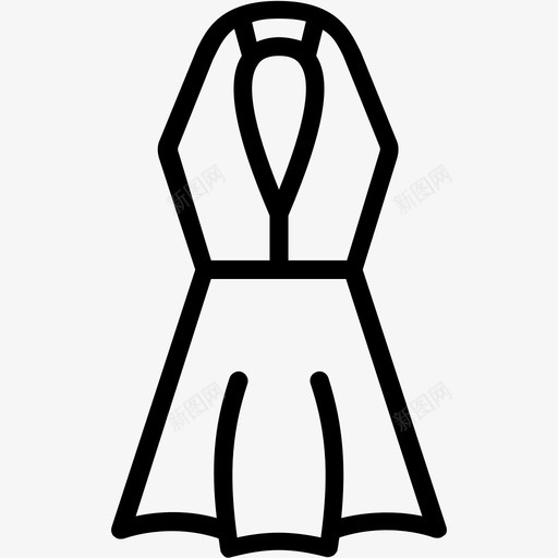 吊带裙服装女士图标svg_新图网 https://ixintu.com 吊带裙 女士 女士服装轮廓集合 服装