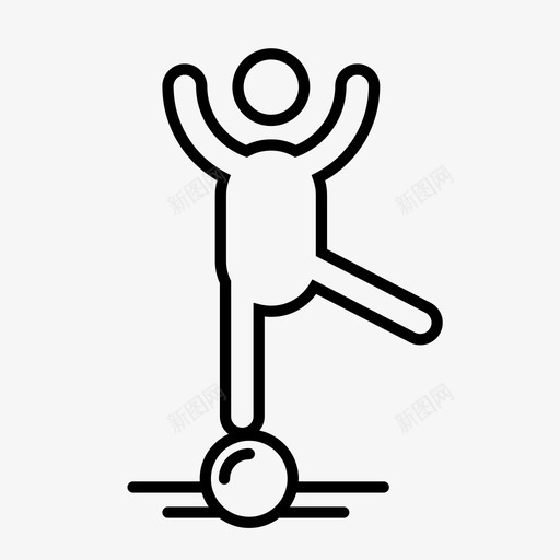 平衡健身球稳定性图标svg_新图网 https://ixintu.com 人物形象 健身球 平衡 稳定性