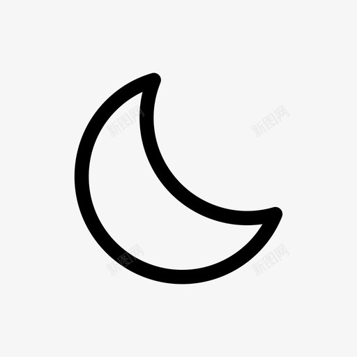 月亮新月月光图标svg_新图网 https://ixintu.com 夜晚 天气 天气线 新月 月亮 月光