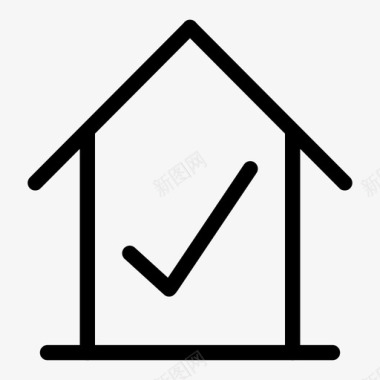 批准的房子复选标记住宅图标图标