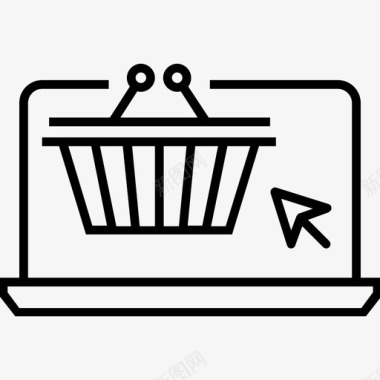 网上购物购物篮电子商务图标图标