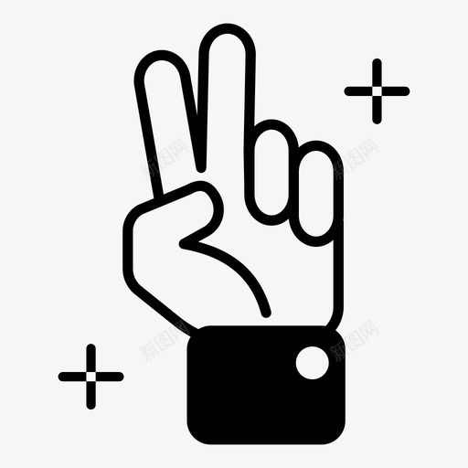 胜利的标志手指手势图标svg_新图网 https://ixintu.com 和平的标志 手 手势 手指 胜利的标志