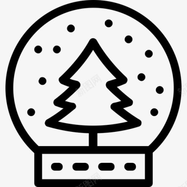 雪球圣诞球雪穹顶图标图标