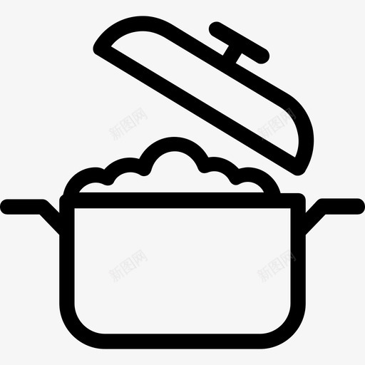 锅烹饪锅食物图标svg_新图网 https://ixintu.com 厨房 平底锅 烹饪锅 锅 食物 食物线图标 饭