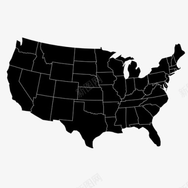 美国地图美国国家图标图标