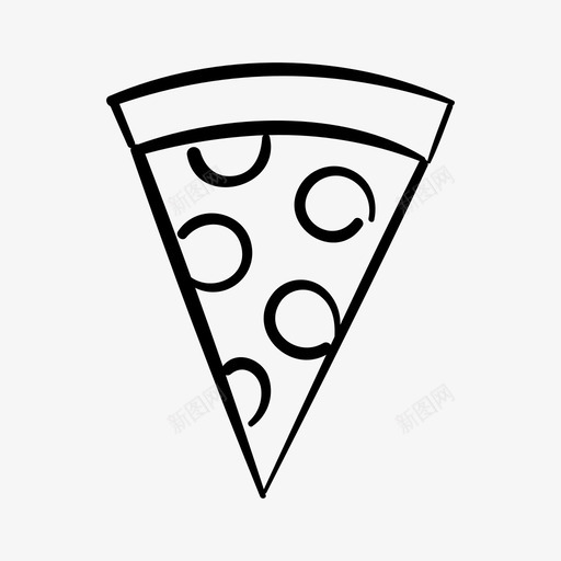 披萨食物手绘图标svg_新图网 https://ixintu.com 意大利香肠 手绘 披萨 食物