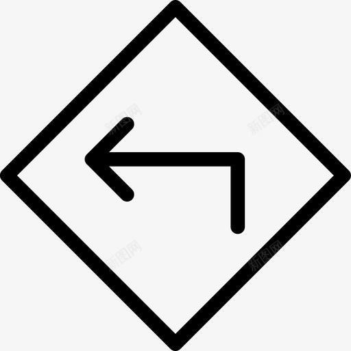 左转箭头方向图标svg_新图网 https://ixintu.com 导航 左转 方向 标志 用户界面 箭头