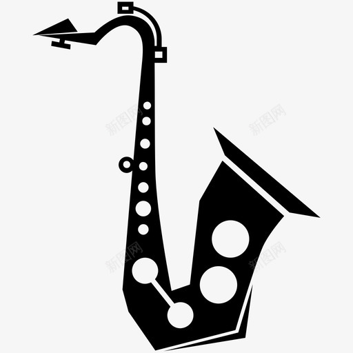 萨克斯管乐器音乐图标svg_新图网 https://ixintu.com 乐器 木管乐器 萨克斯管 音乐 风