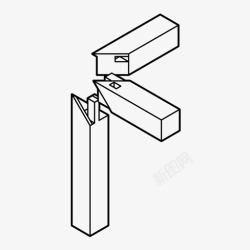 斜接三斜接木工连接图标高清图片