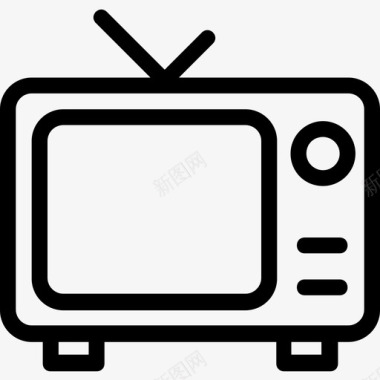 电视天线电视复古电视图标图标