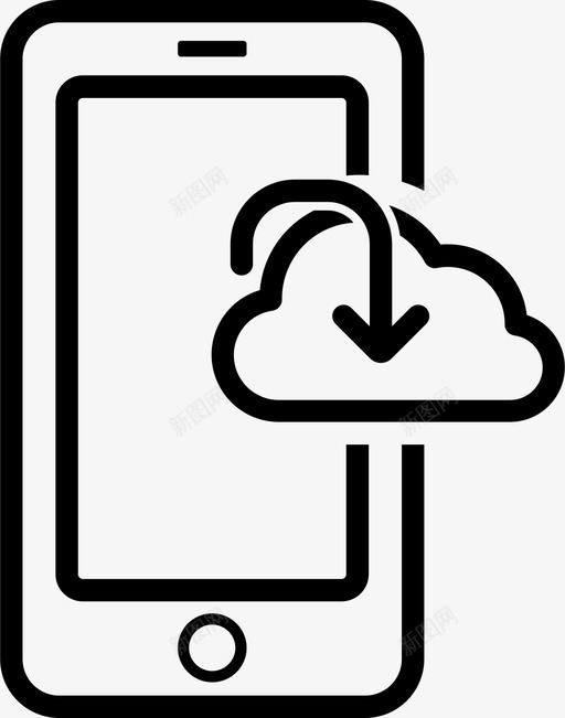 移动云移动上传移动应用图标svg_新图网 https://ixintu.com 移动上传 移动云 移动应用