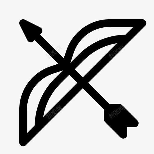 弓箭弓和箭图标svg_新图网 https://ixintu.com 弓 弓和箭 箭 纯线条