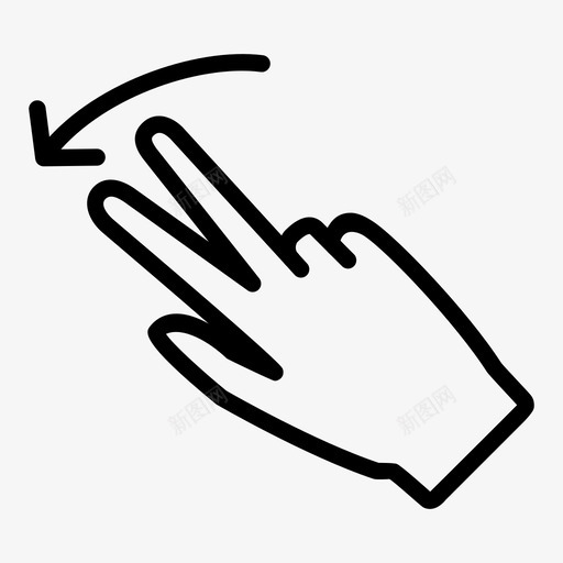 刷左两个手指刷左手势图标svg_新图网 https://ixintu.com 刷左 刷左两个手指 手势