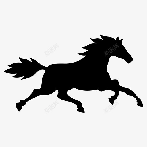 马动物自然图标svg_新图网 https://ixintu.com 动物 奔跑 自然 速度 马