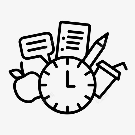 时间管理时钟生产力图标svg_新图网 https://ixintu.com 例行程序 时钟 时间管理 生产力