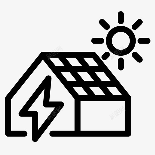 太阳能住宅绿色能源住宅电力图标svg_新图网 https://ixintu.com 住宅电力 太阳能 太阳能住宅 绿色能源 绿色能源生态