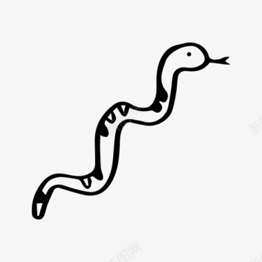 蛇的朋友动物涂鸦图标图标