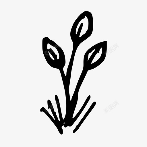 草涂鸦手绘图标svg_新图网 https://ixintu.com 手绘 植物 涂鸦 涂鸦花 草