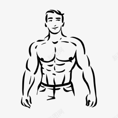 男人身体健美图标图标