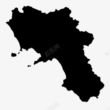 坎帕尼亚意大利地图图标图标