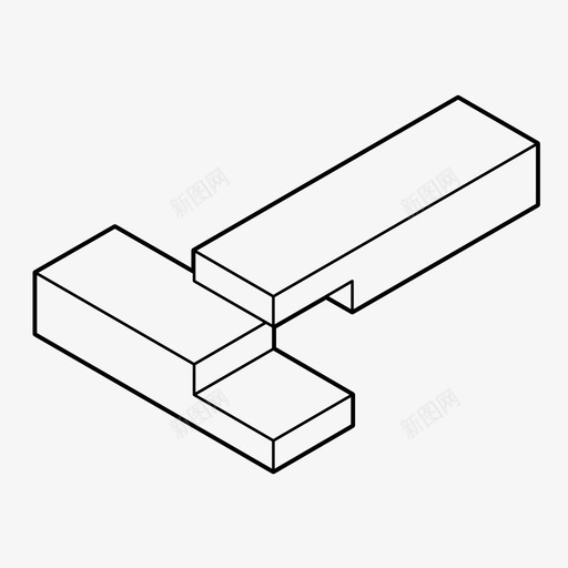 木工搭接端部连接图标svg_新图网 https://ixintu.com 木工搭接 端部连接