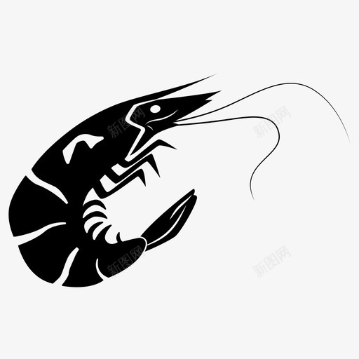 虾甲壳类动物海鲜图标svg_新图网 https://ixintu.com 海鲜 甲壳类动物 虾