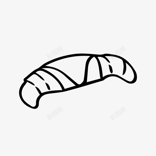 牛角包早餐法式图标svg_新图网 https://ixintu.com 早餐 法式 牛角包 糕点 食物涂鸦
