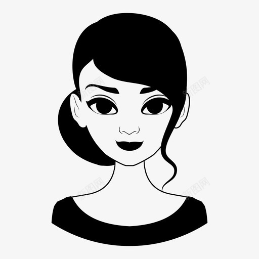 女人头发风格图标svg_新图网 https://ixintu.com 头发 女人 风格