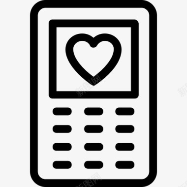 手机心形爱情图标图标