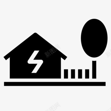 清洁能源之家住宅可再生能源图标图标