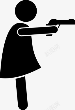 枪女孩手枪图标图标