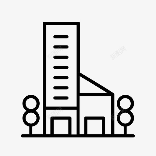 公寓大楼住宅图标svg_新图网 https://ixintu.com 住宅 公寓 单位 大楼 建筑物